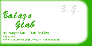 balazs glab business card