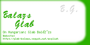balazs glab business card